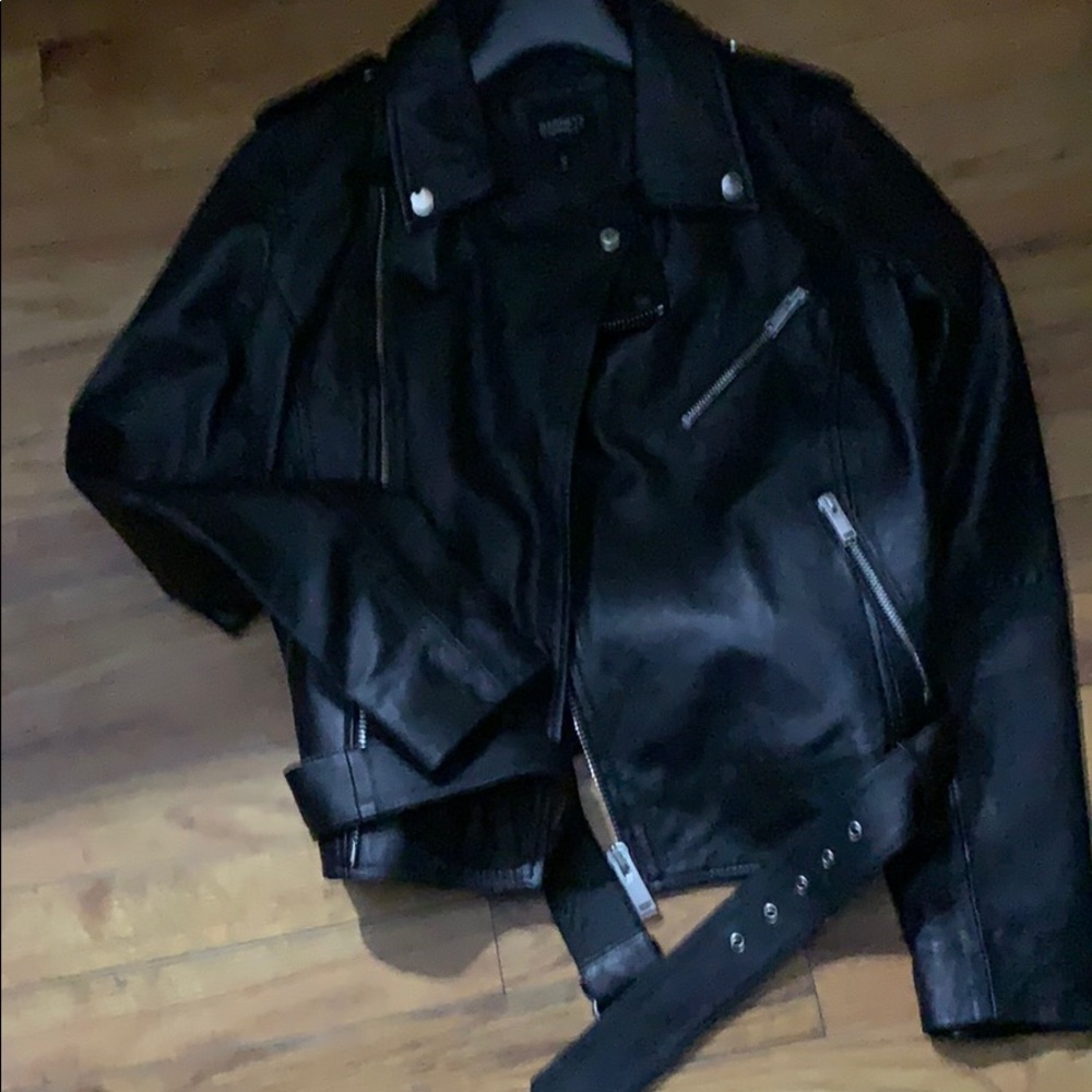 Leather motorcycle jacket
